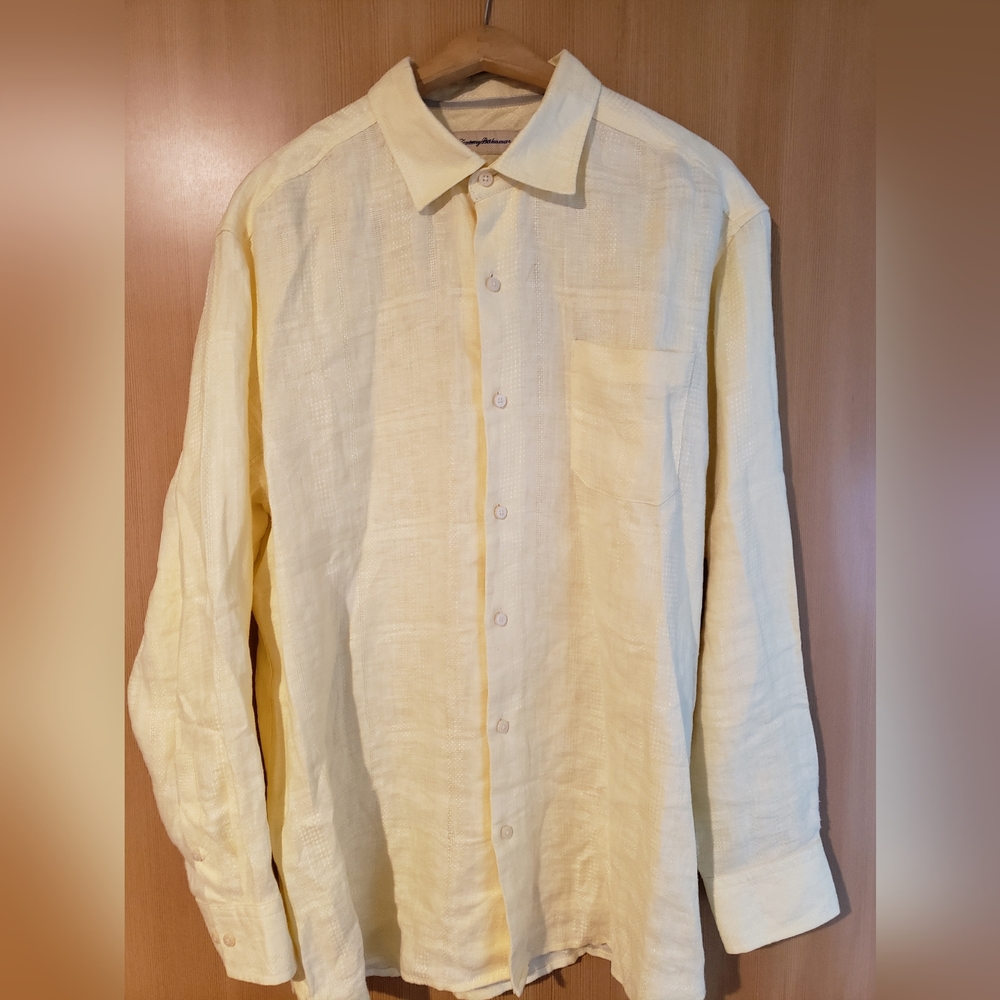 Men's Summer Long Sleeve Linen Button Down Shirt TOMMY BAHAMA